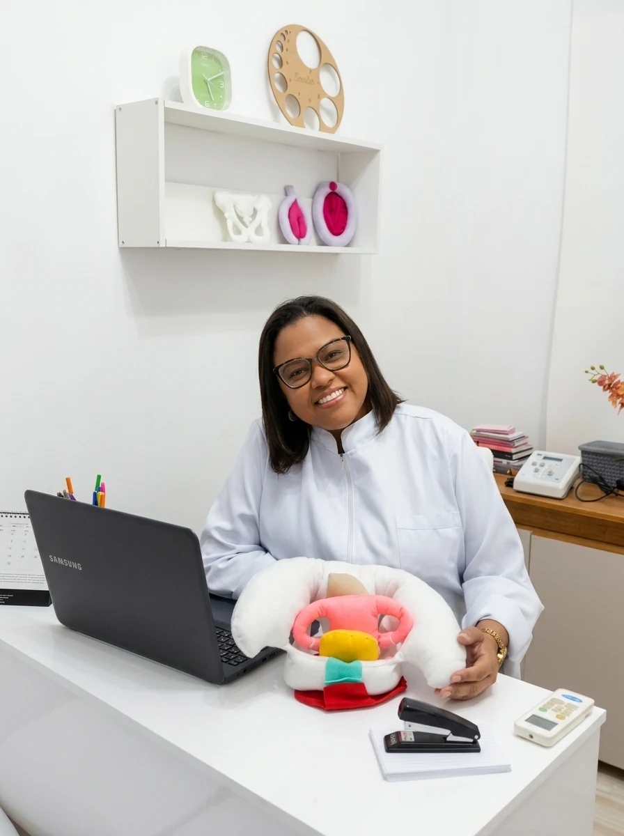 Elaine Fernandes em seu espaço de atendimento